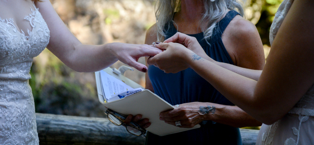 Ring ceremony at wedding in September 2020